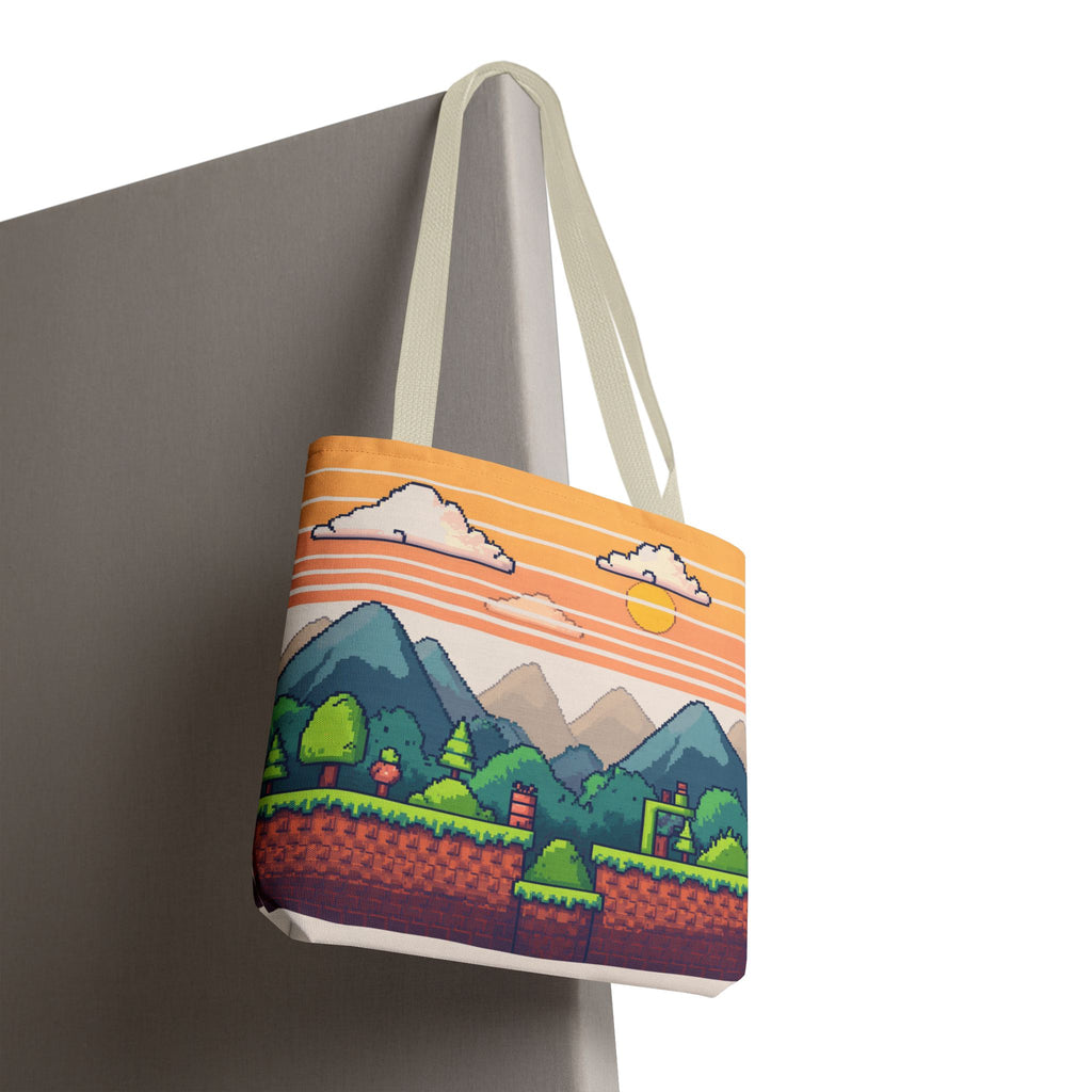 Tote Bag | Pixel Sunset Mountain Gamer Tote