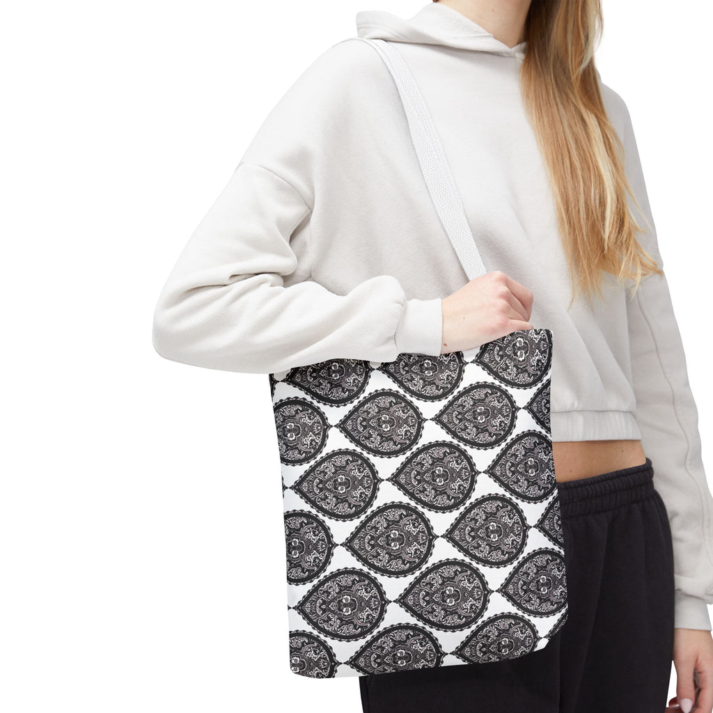 Tote Bag | Black & White Paisley Pattern