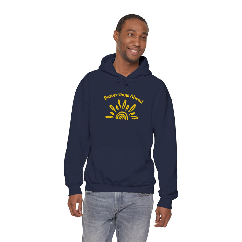 Hoodie | ‘Better Days Ahead’ Above a Sunrise  Embroidered Graphic
