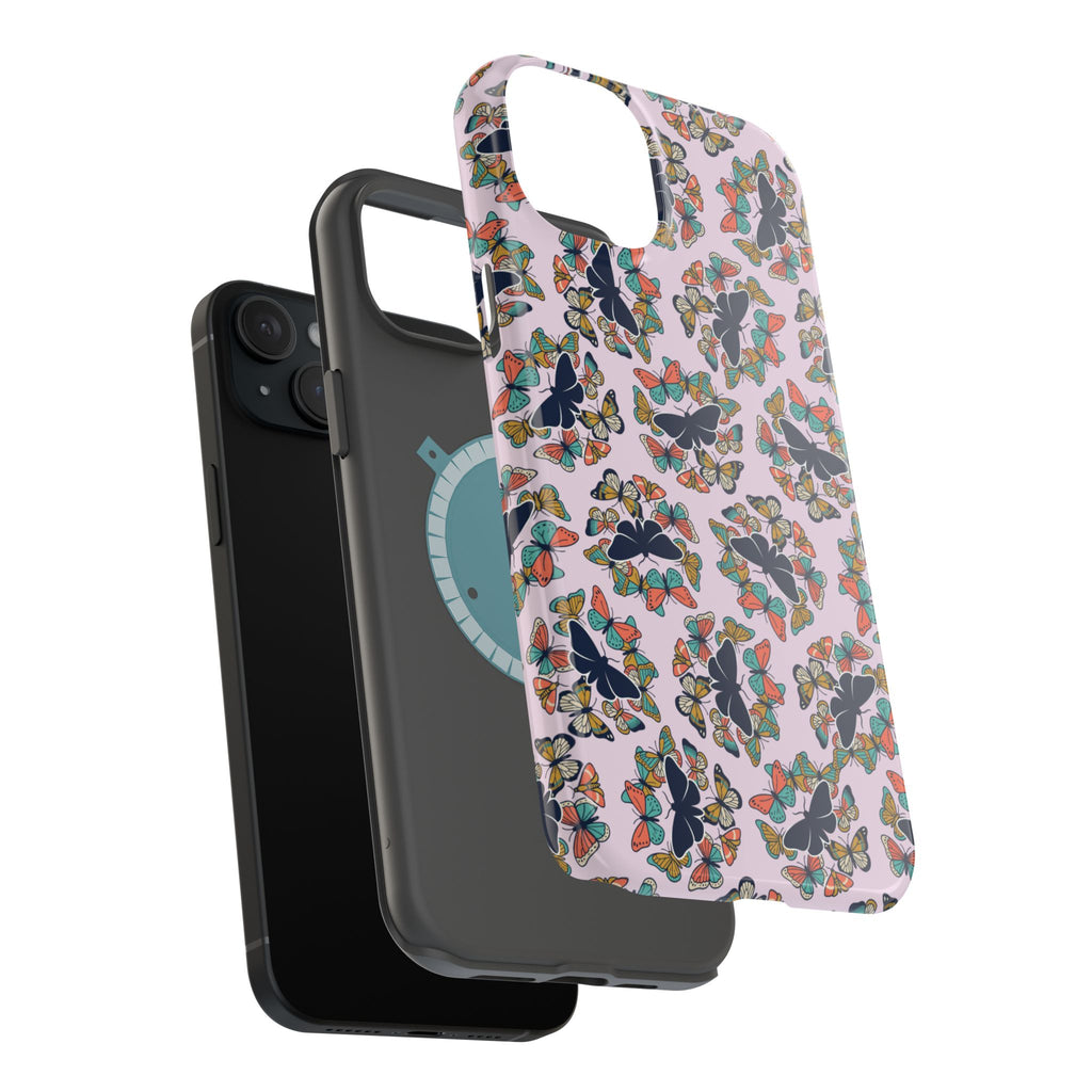 Phone Cases | Pastel Butterflies and Moths Pattern Magnetic Impact-Resistant Case