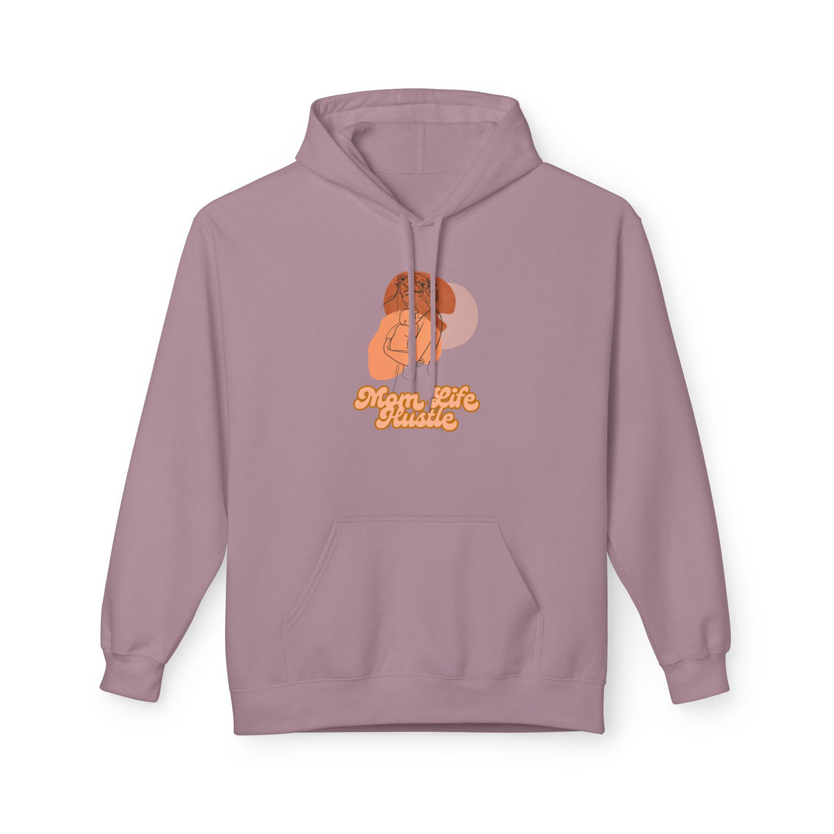 Mom Life Hustle Retro Line Art Graphic Hoodie