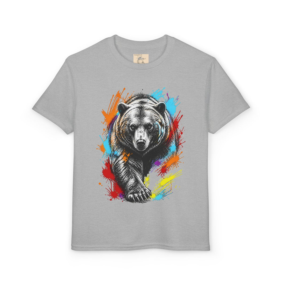 Color Splash Kodiak Bear T-Shirt for Children
