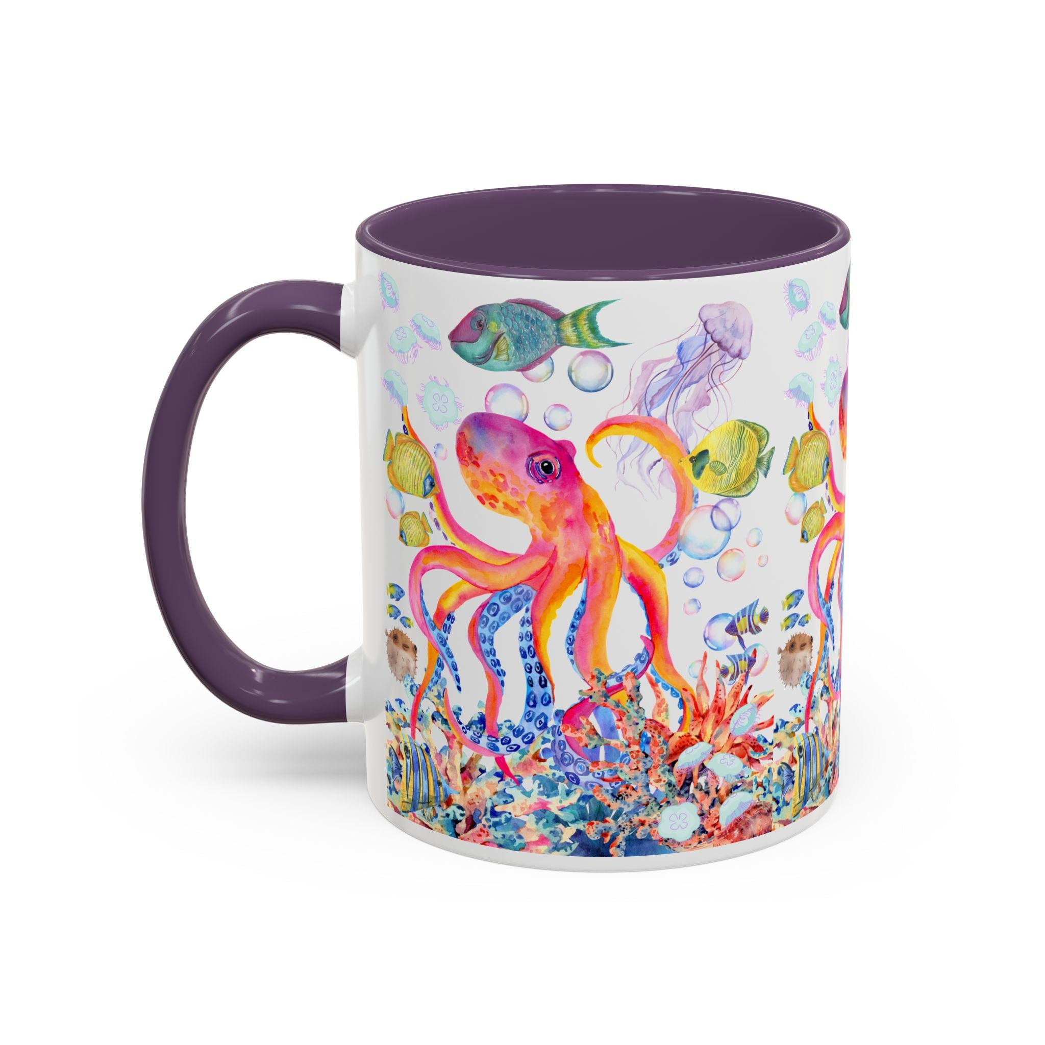Coffee Mug | Colorful Octopus Accent Mug 11/15oz
