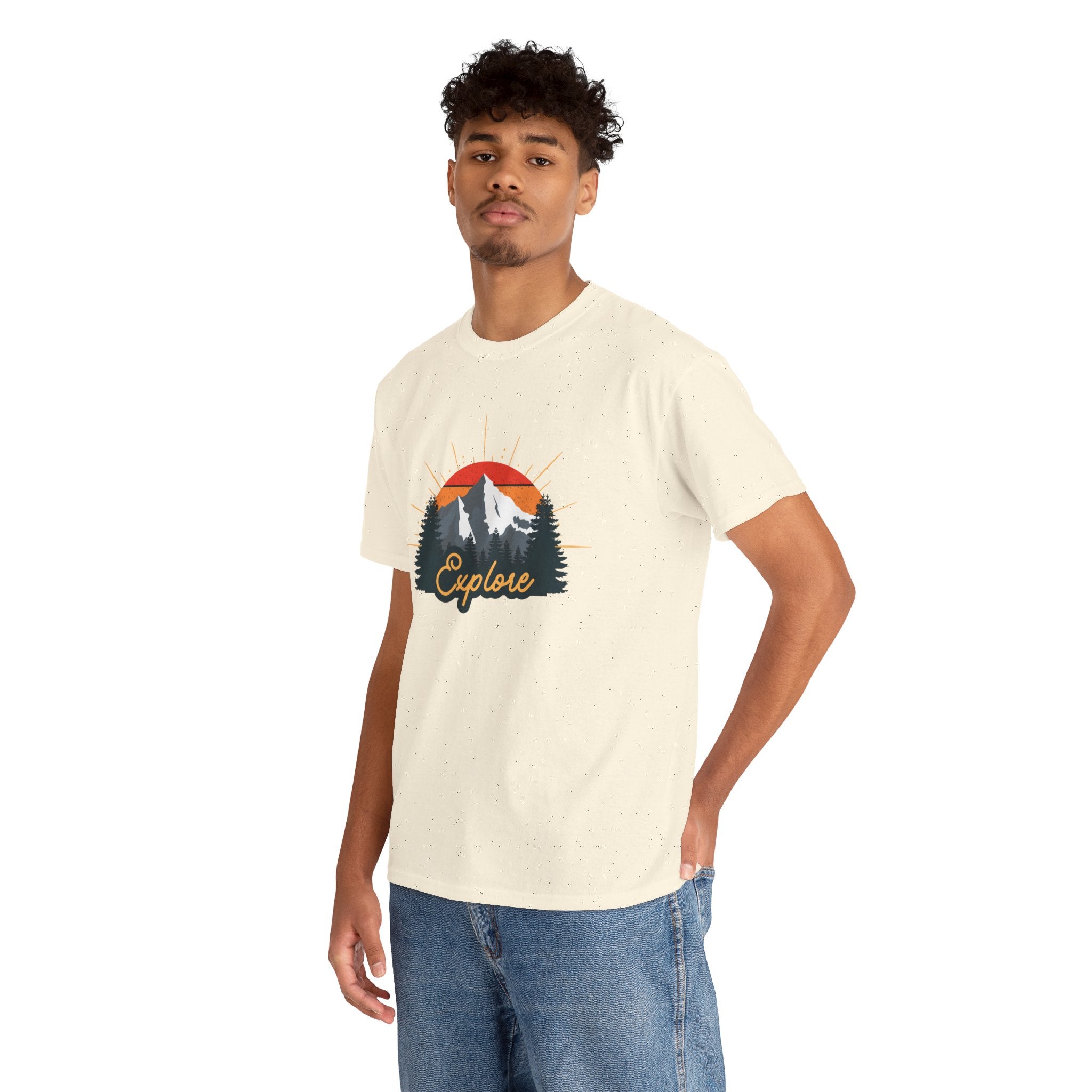 T-Shirt | Vintage Sunset 'Explore' Outdoor Adventure Shirt