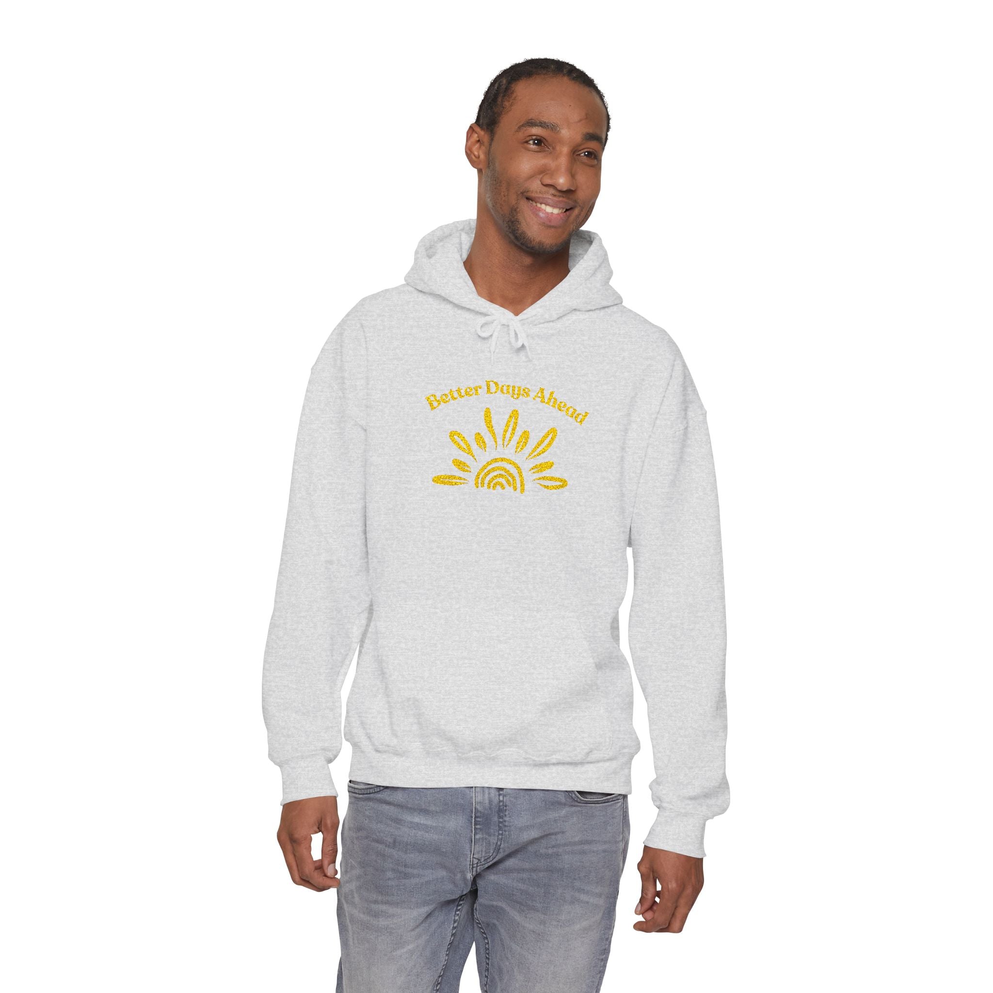 Hoodie | ‘Better Days Ahead’ Above a Sunrise  Embroidered Graphic