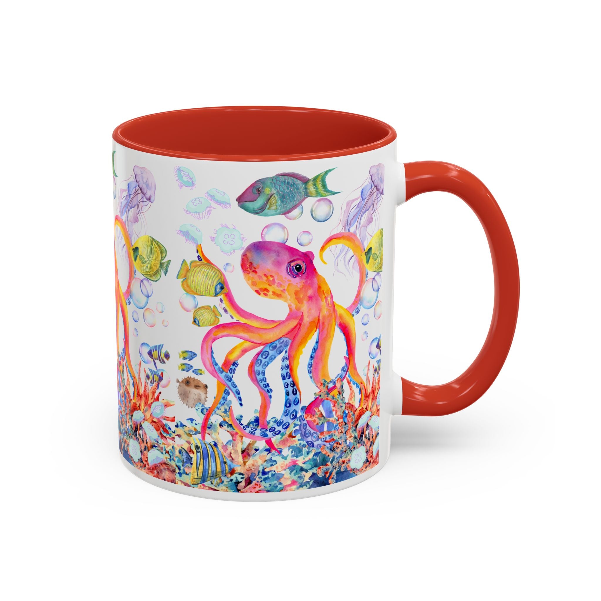 Coffee Mug | Colorful Octopus Accent Mug 11/15oz