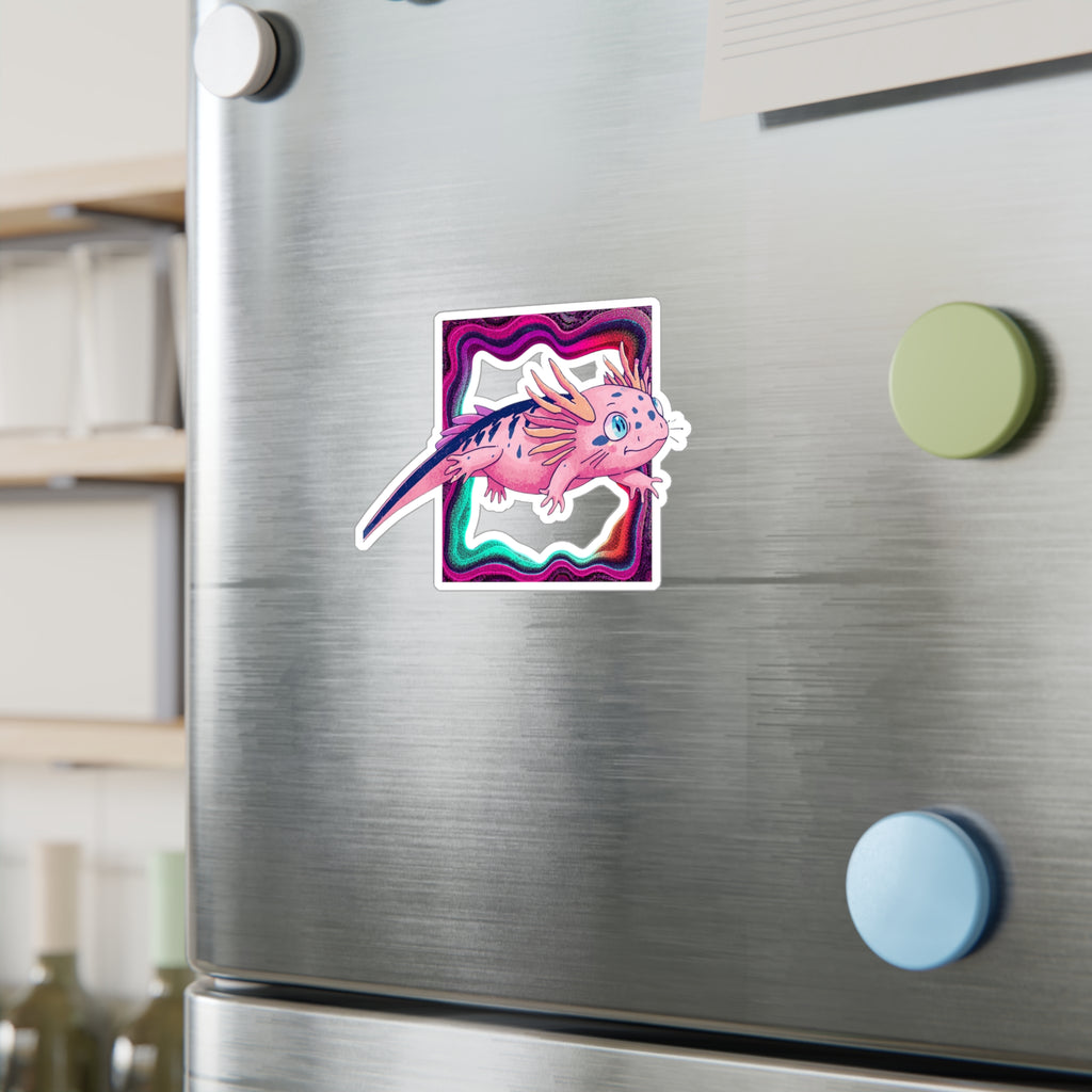 Vinyl Decal | Cute Pink Axolotl Kiss-Cut Sticker