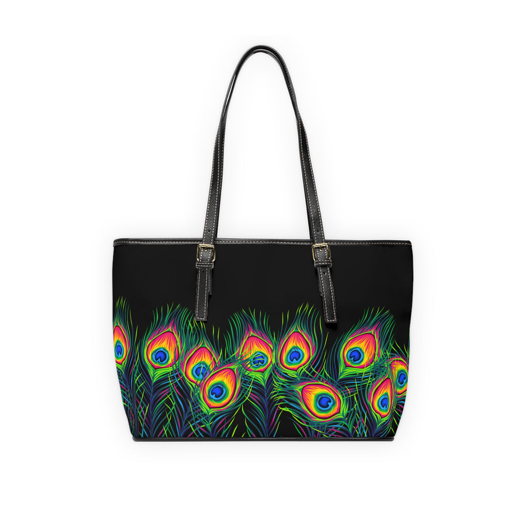 Handbag | Colorful Boho Peacock Feather Tote Bag