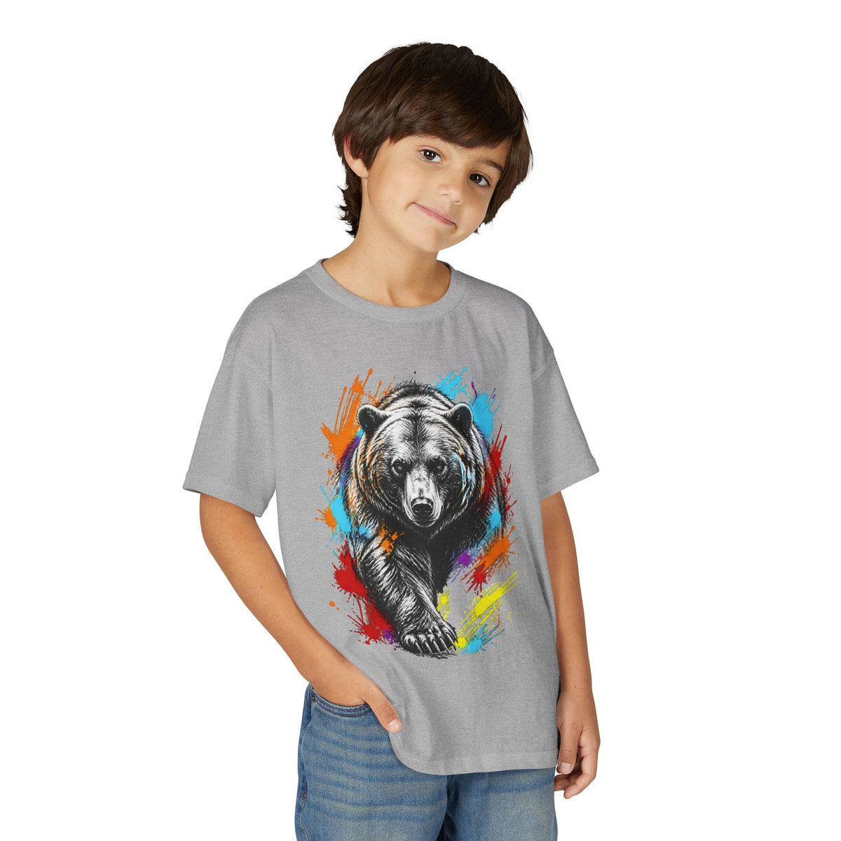 Color Splash Kodiak Bear T-Shirt for Children