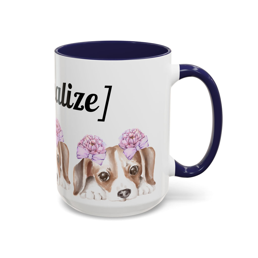 Coffee Mug | Puppy Face with Custom Script Accent Mug (11/15oz)