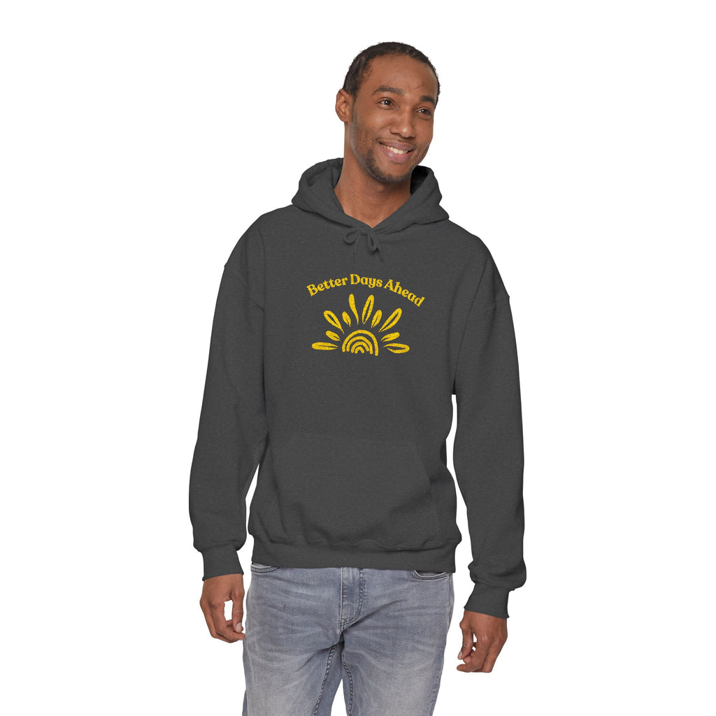 Hoodie | ‘Better Days Ahead’ Above a Sunrise  Embroidered Graphic
