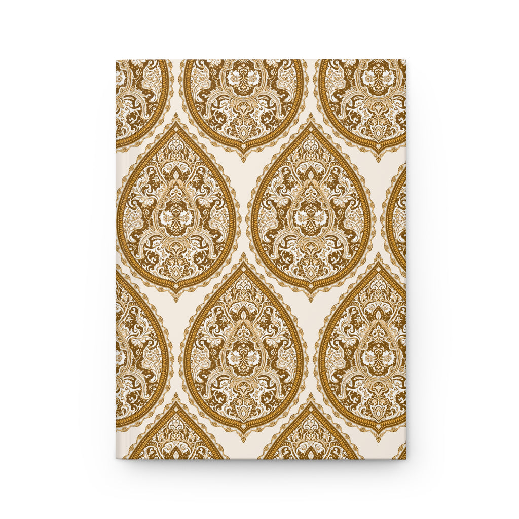 Journal | Delicate Gold Damask Floral Pattern Hardcover Notebook