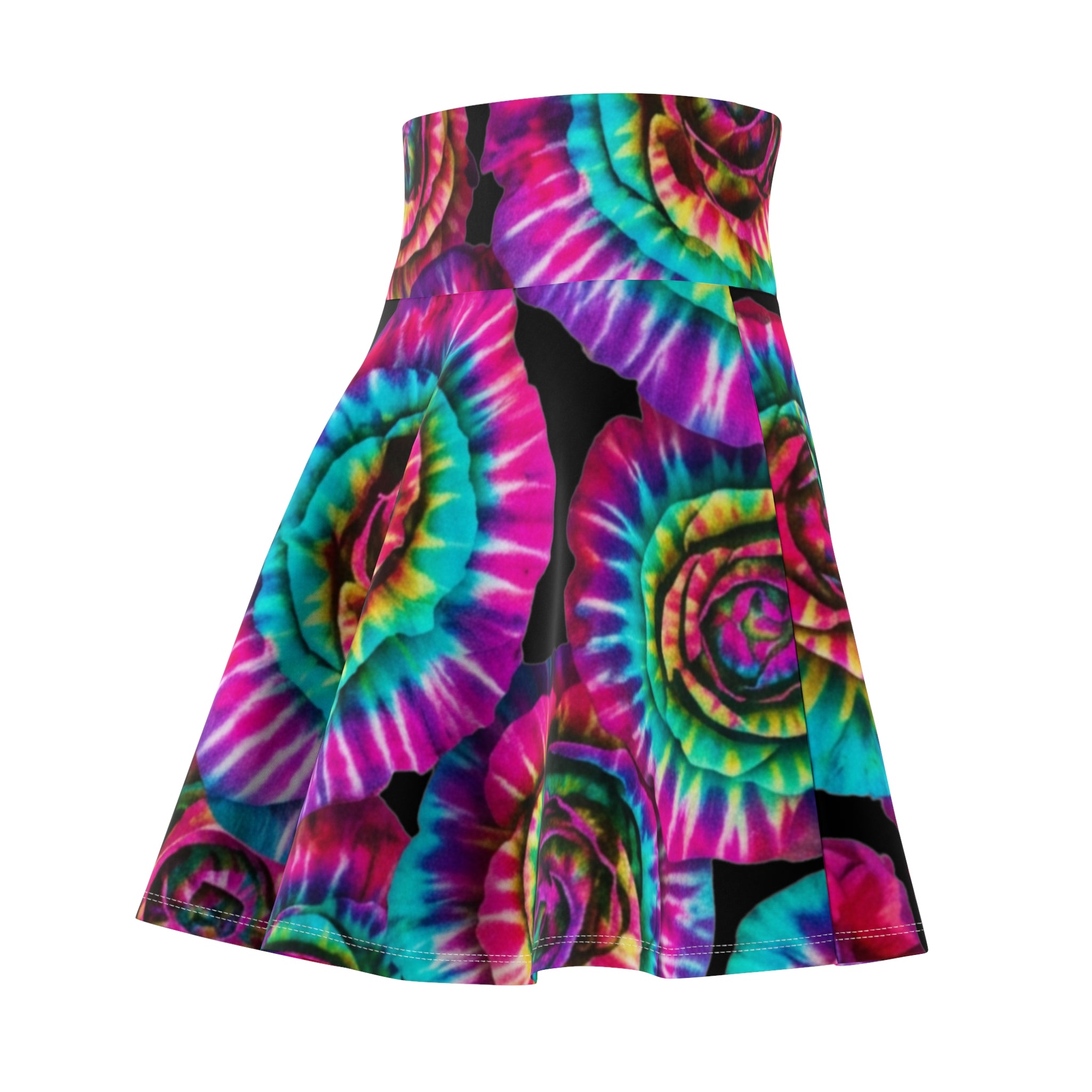 Women's Skater Skirt | Vibrant Tie-Dye Rose Skirt