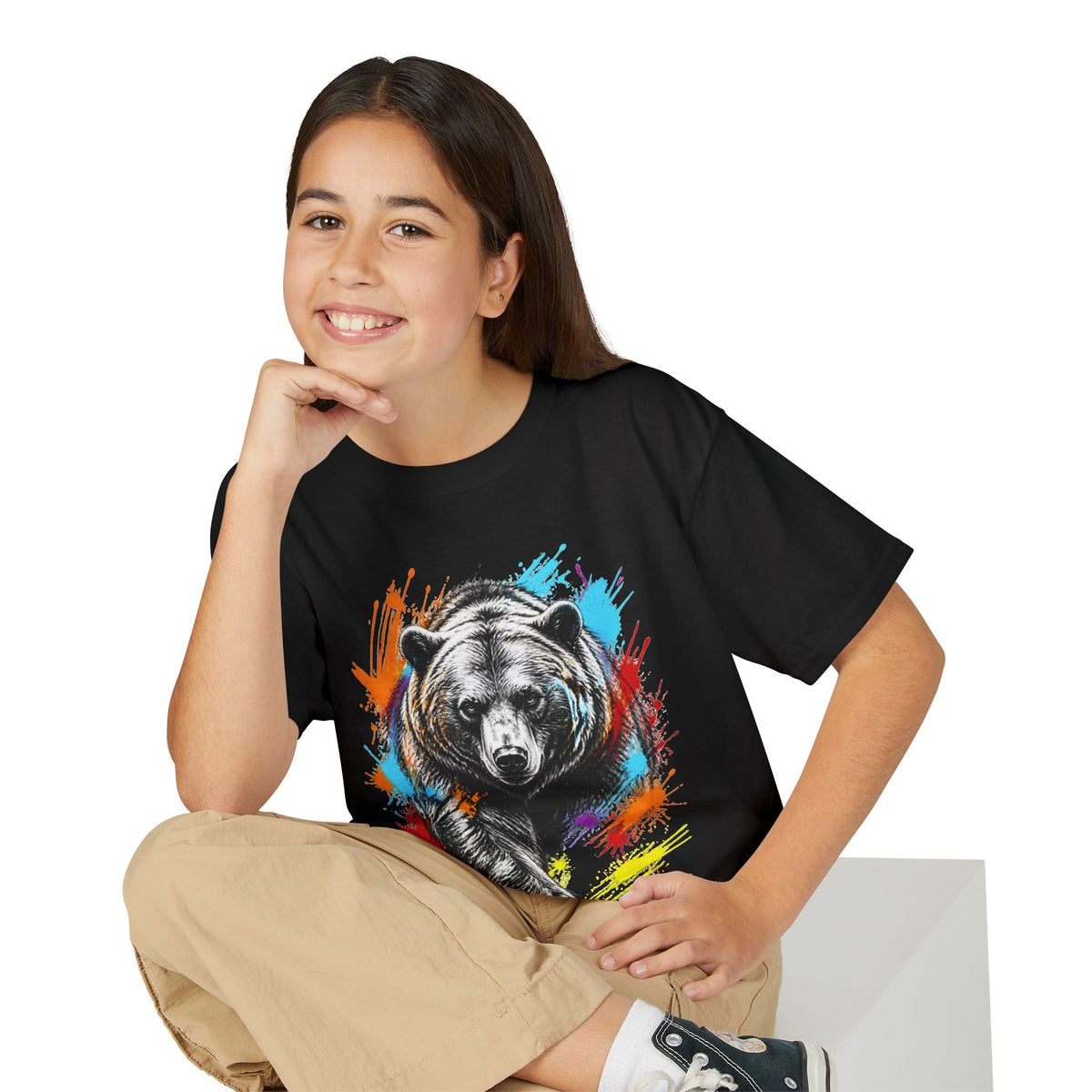 Color Splash Kodiak Bear T-Shirt for Children