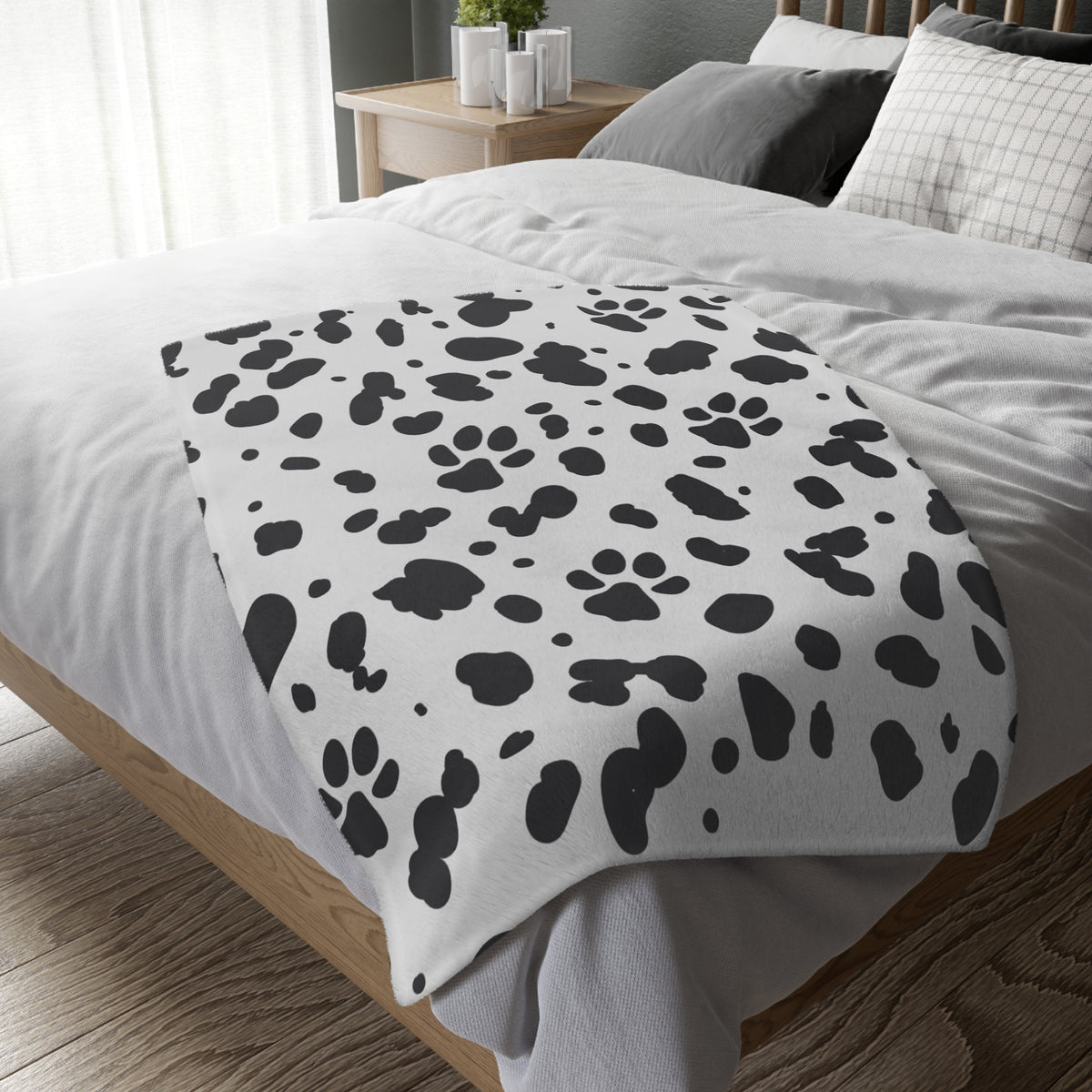 Cozy Spots and Paws Double-Sided Velveteen Throw