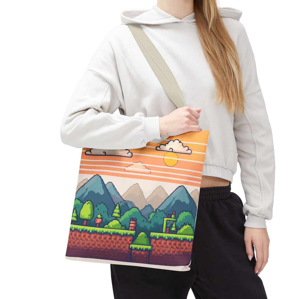 Tote Bag | Pixel Sunset Mountain Gamer Tote