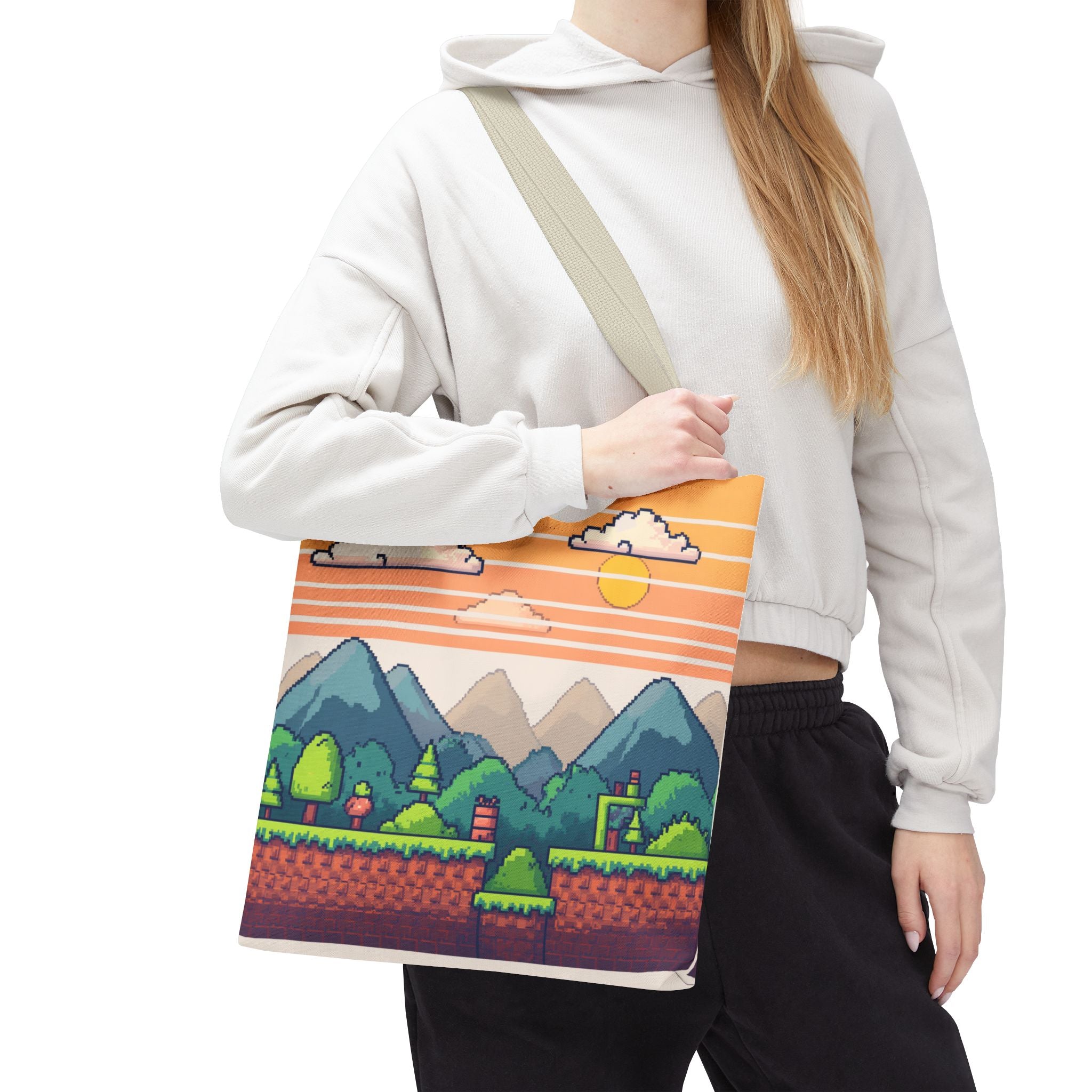 Tote Bag | Pixel Sunset Mountain Gamer Tote