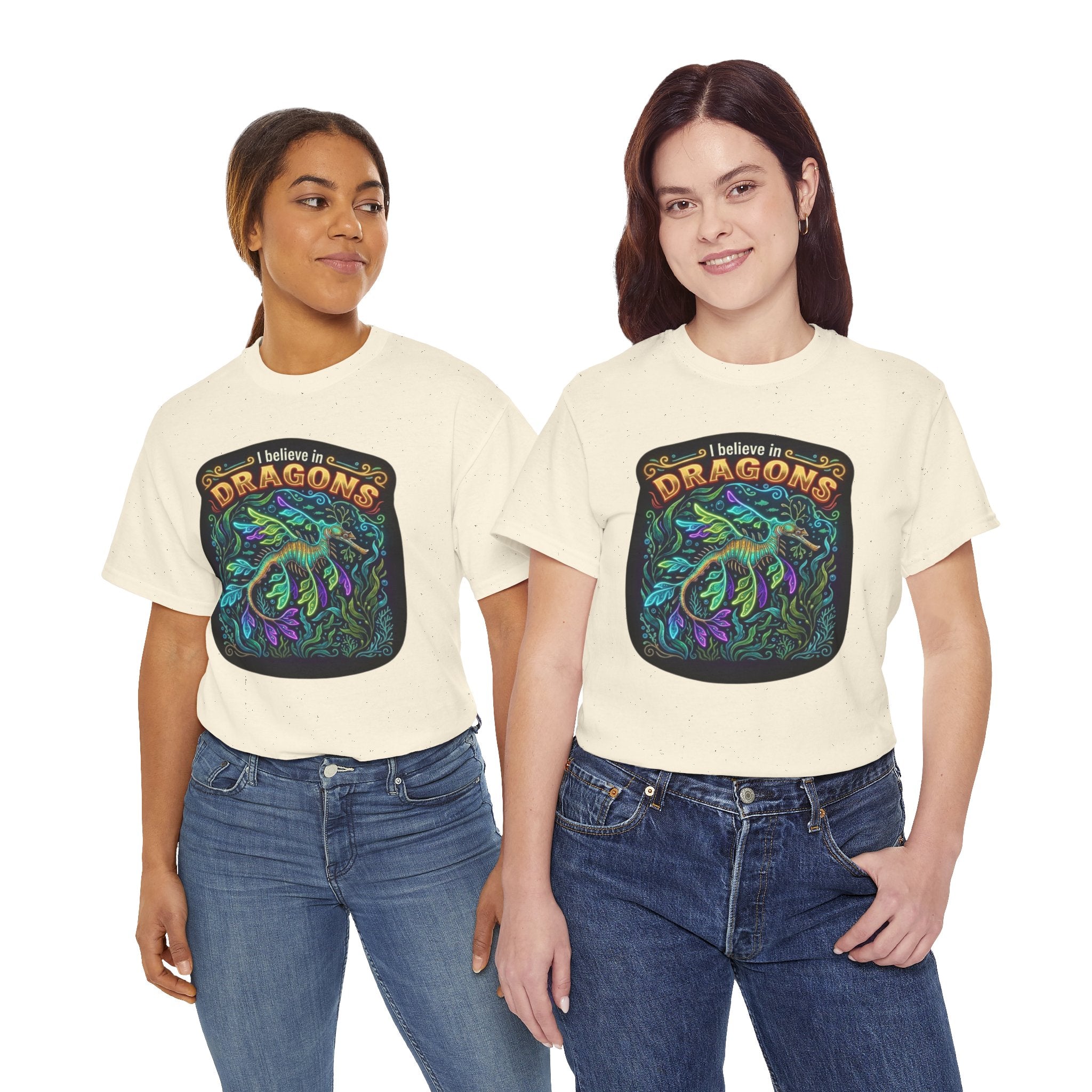 T-Shirt | 'I Believe in Dragons' Colorful Graphic Tee