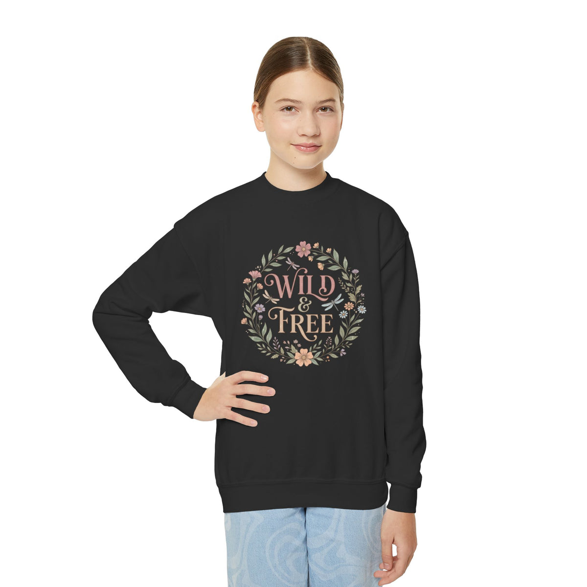 "Wild & Free" Floral Crewneck Sweatshirt