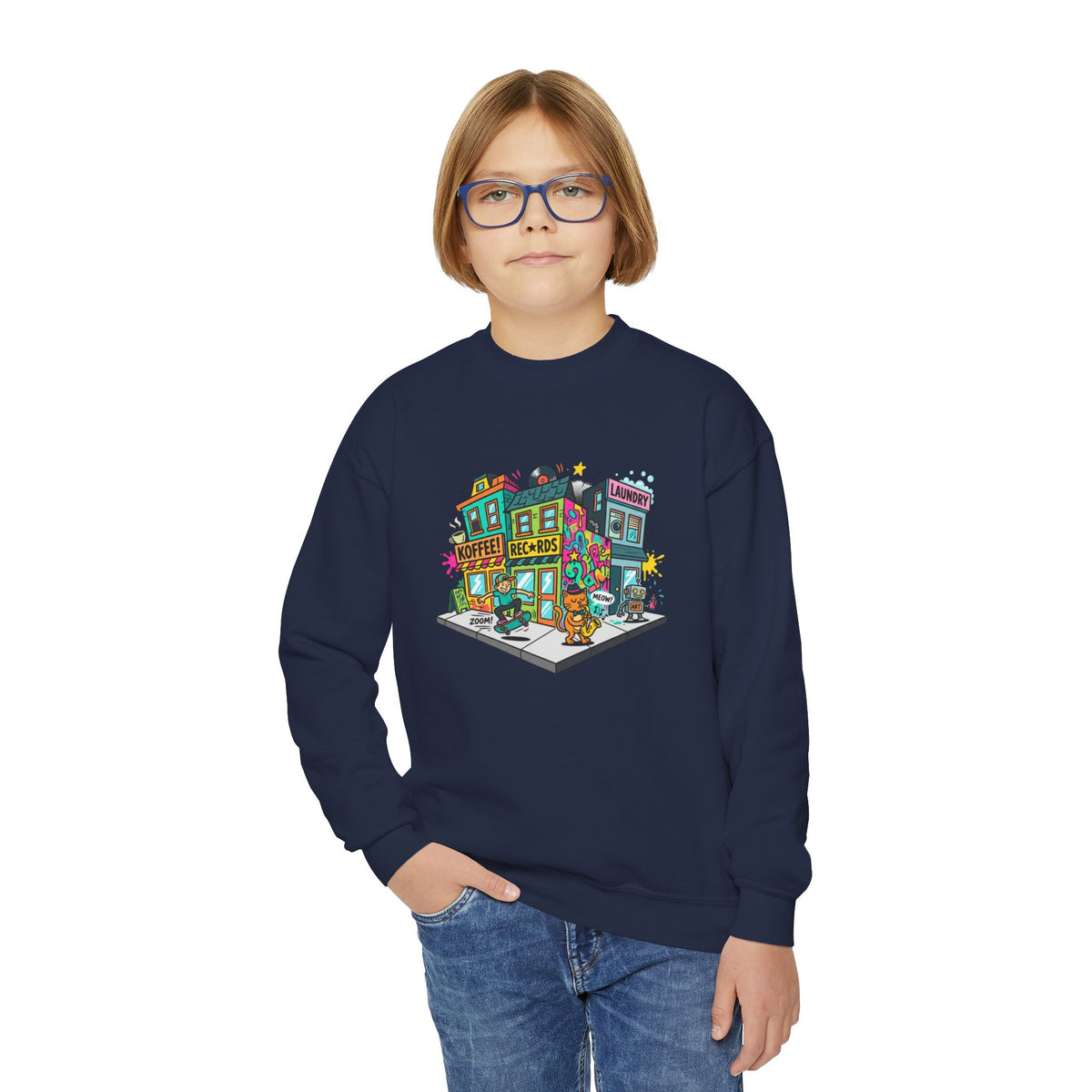 Colorful City Life Crewneck Sweatshirt