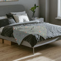 Pastel Wildflowers on Muted Olive Velveteen Throw