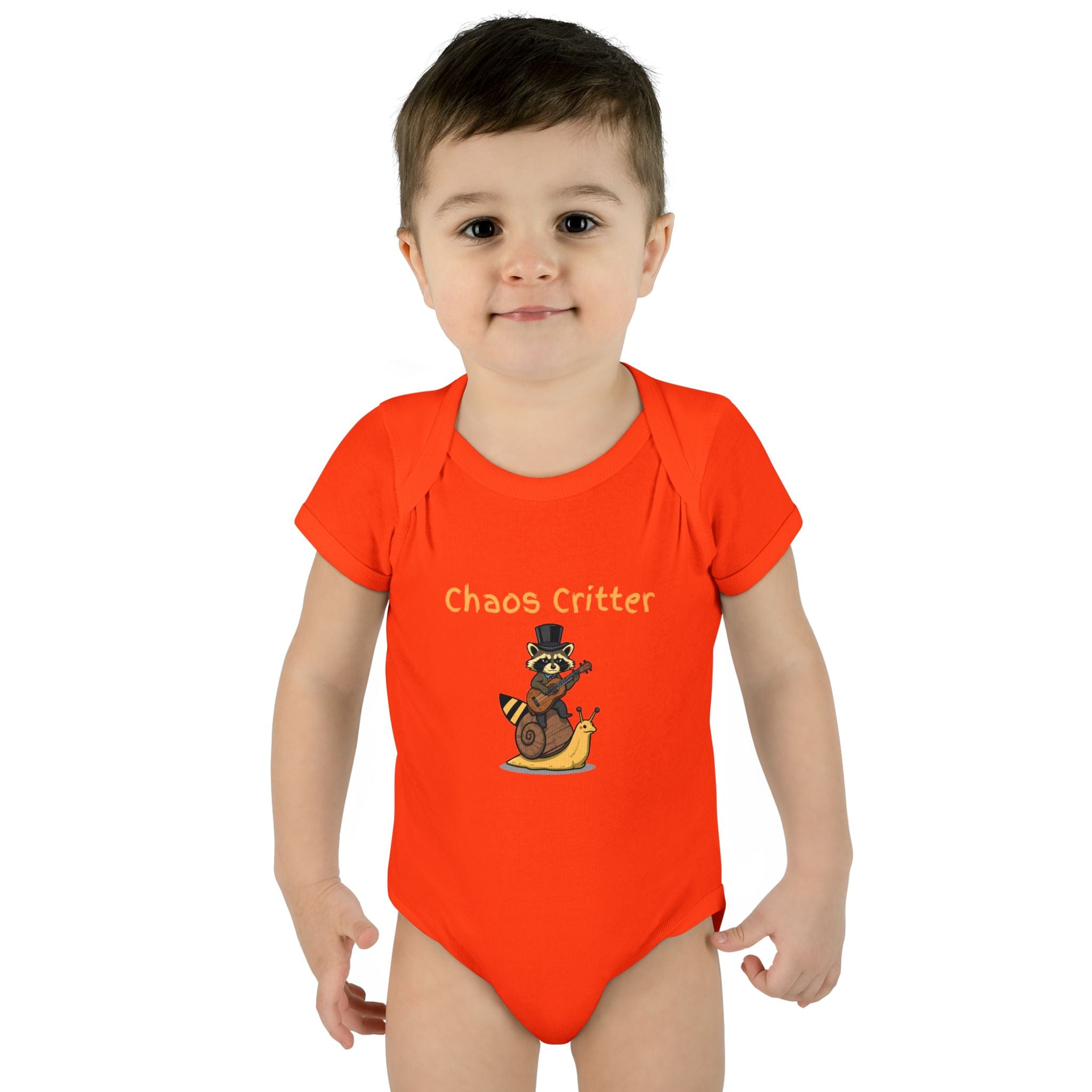 Baby Bodysuit | 'Chaos Critter' Playful Racoon Baby Onesie