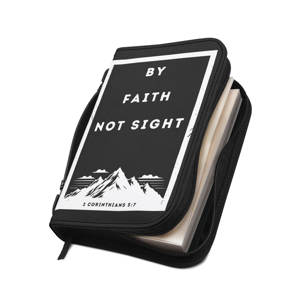 Bible Cover | 2 Cor 5:7 Scripture Zippered Case 'By Faith Not Sight'