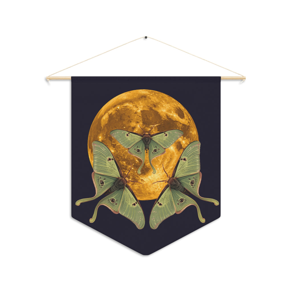 Pennant Banner | Luna Moths & Full Moon Home Decor