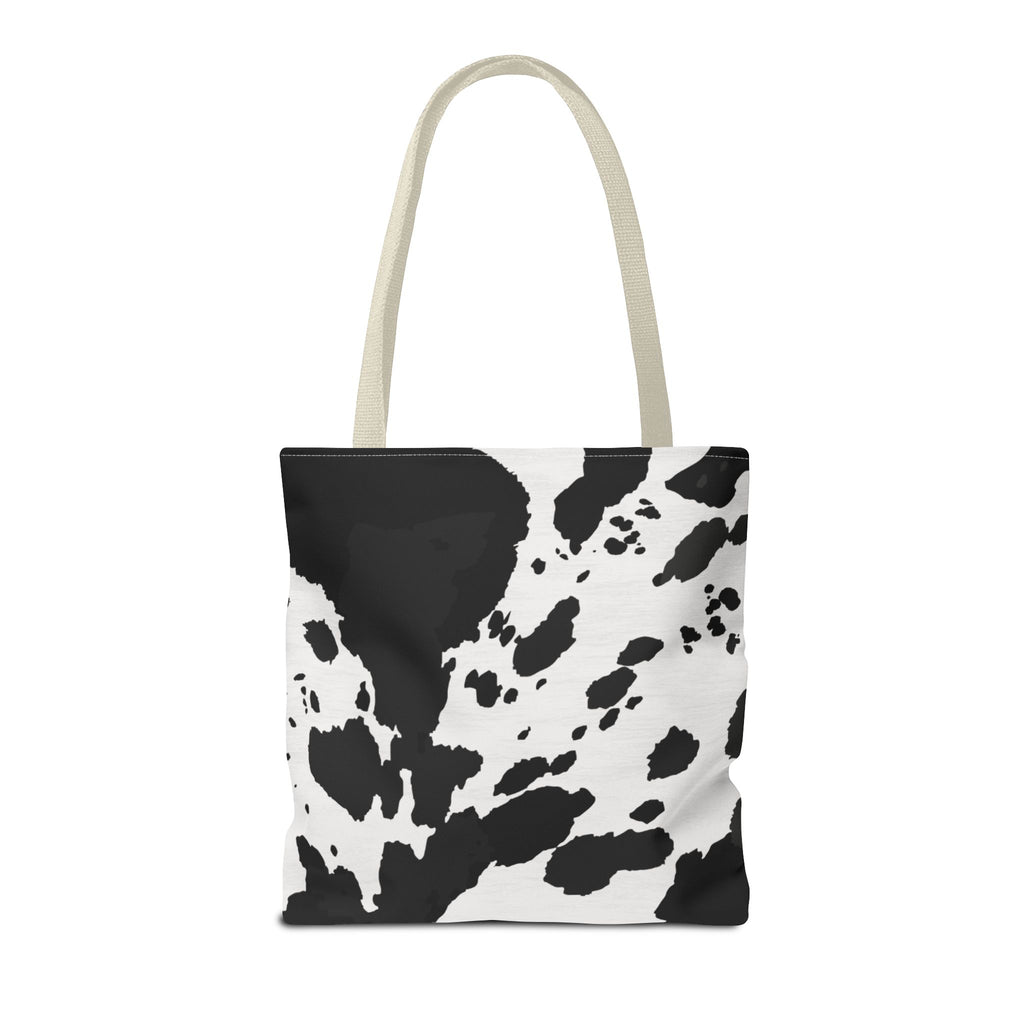 Tote Bag | Black & White Cow Print Patterned Shoulder Tote