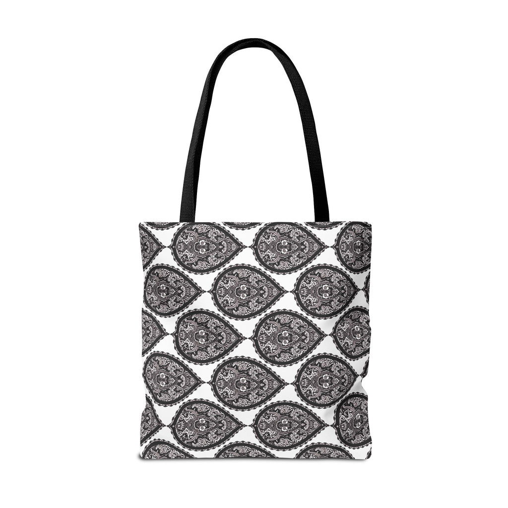 Tote Bag | Black & White Paisley Pattern
