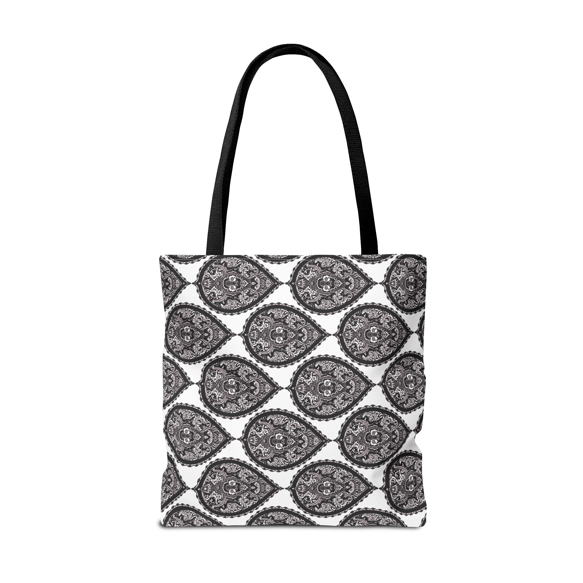 Tote Bag | Black & White Paisley Pattern