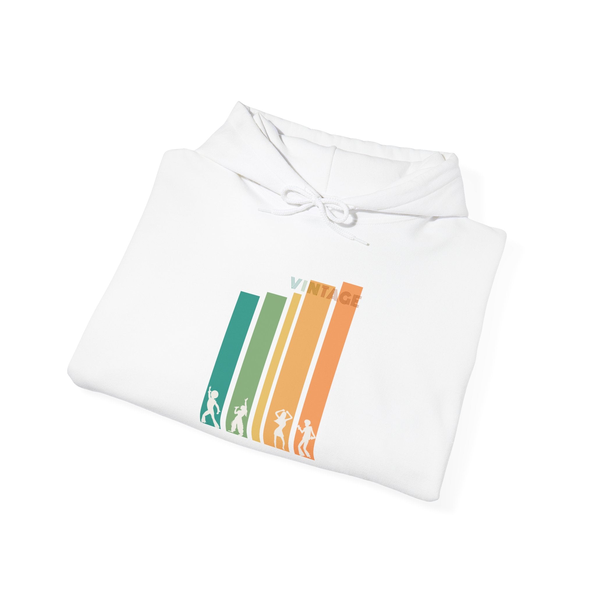 Hoodie | Colorful Retro Vertical Bars 'Vintage' Hooded Sweatshirt