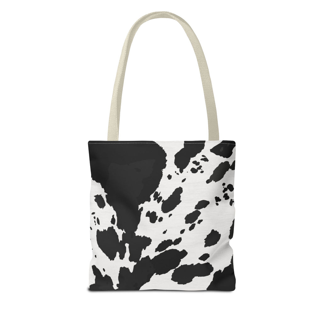 Tote Bag | Black & White Cow Print Patterned Shoulder Tote
