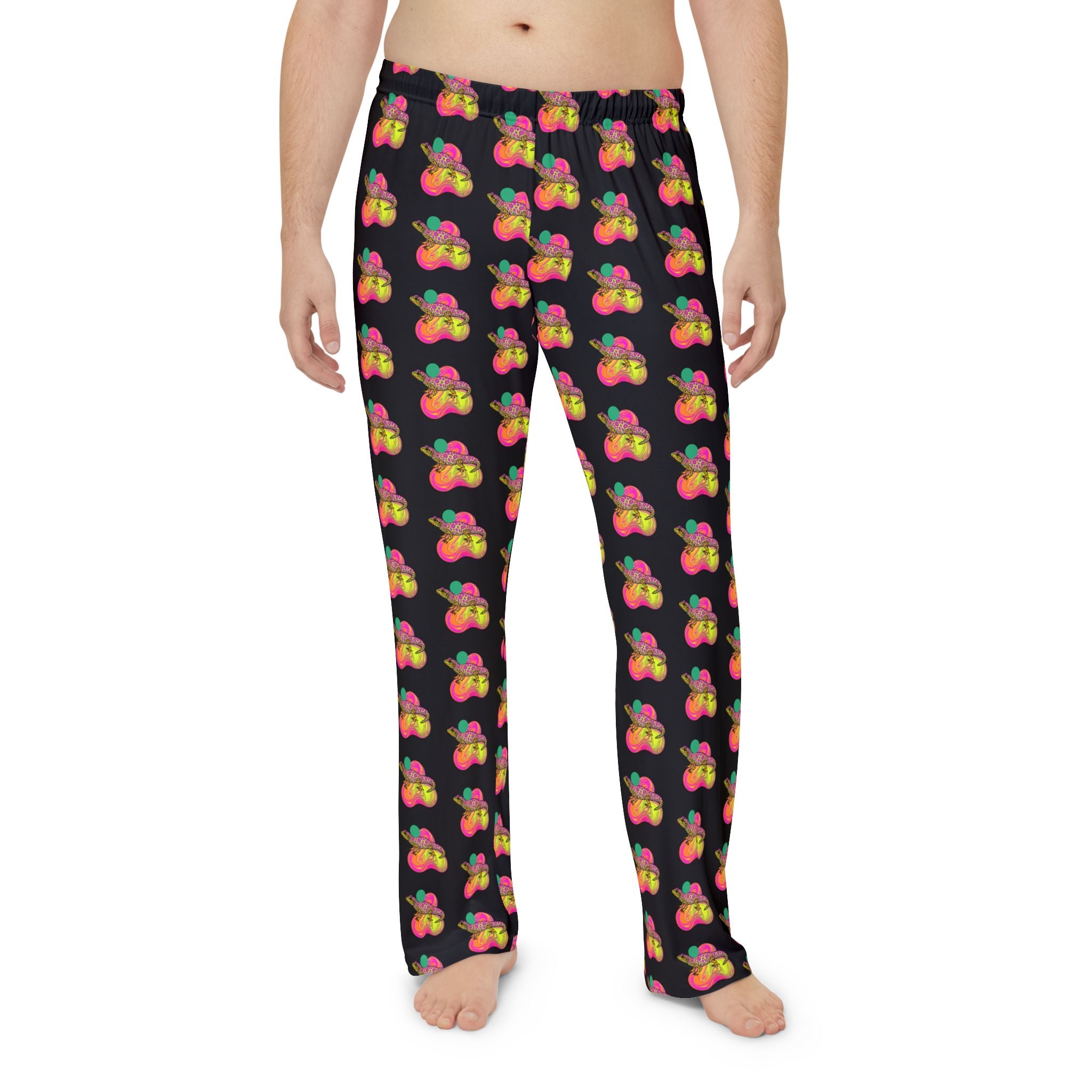 Pajama Pants | Neon Leopard Gecko Pattern
