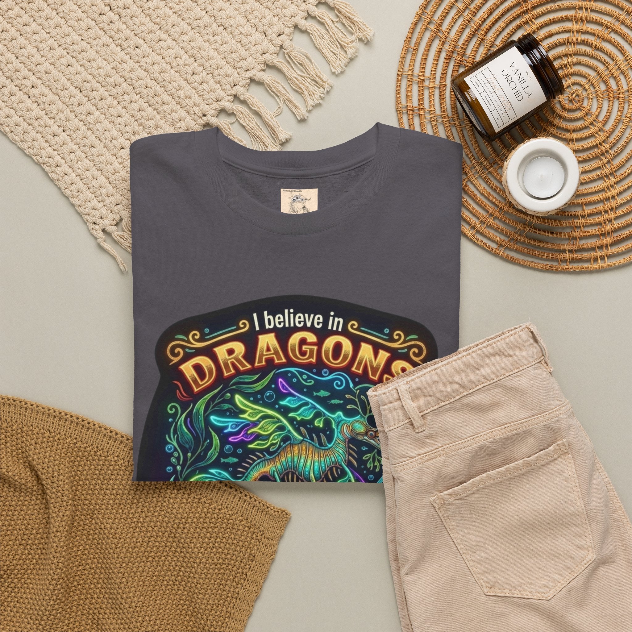 T-Shirt | 'I Believe in Dragons' Colorful Graphic Tee