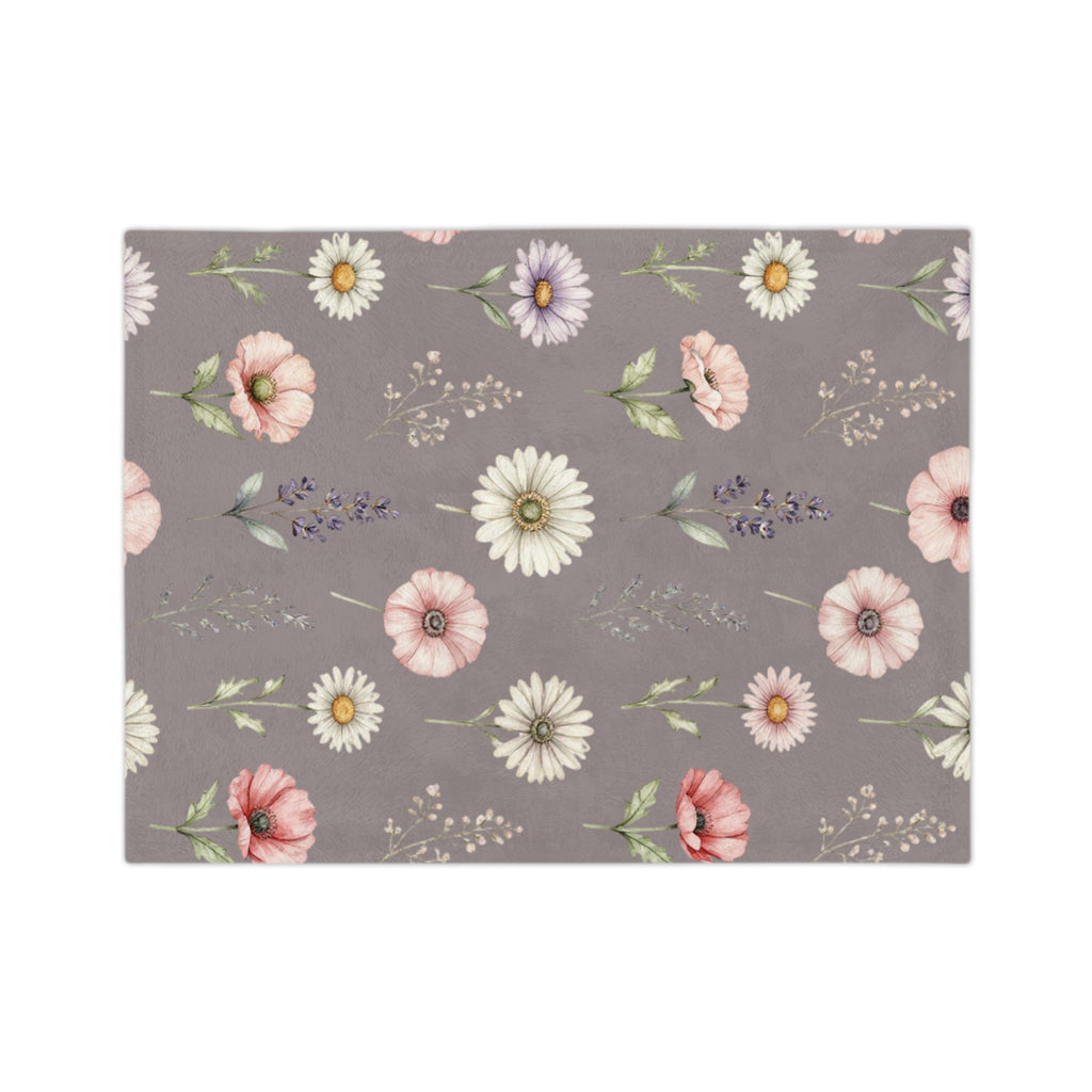 Wildflowers on Mauve Microfiber Throw