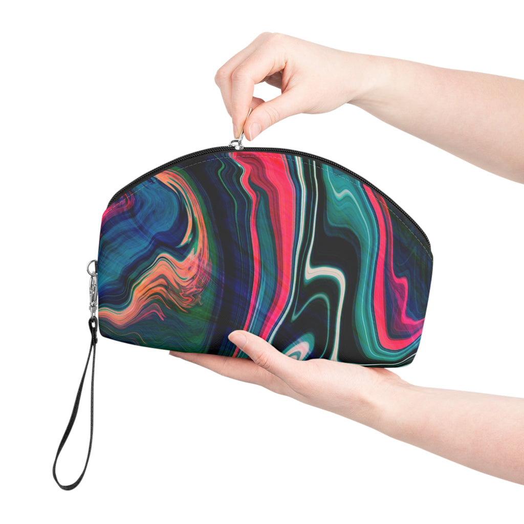 Cosmetic Pouch | Abstract Neon Marble Makeup Bag