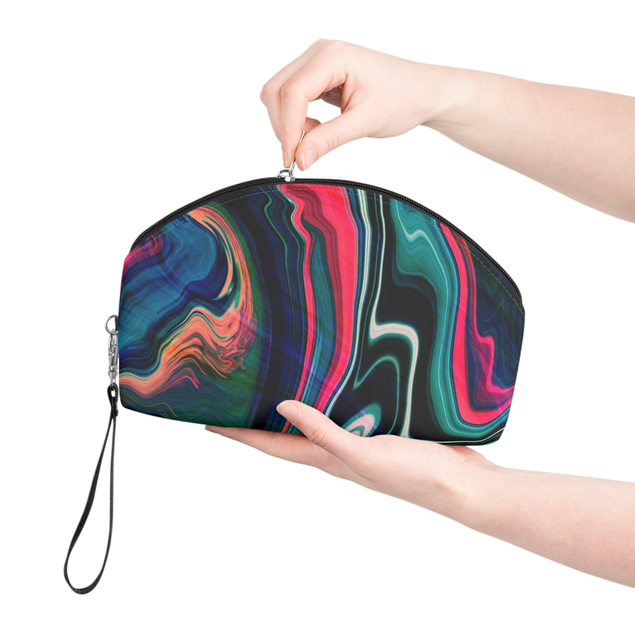 Cosmetic Pouch | Abstract Neon Marble Makeup Bag