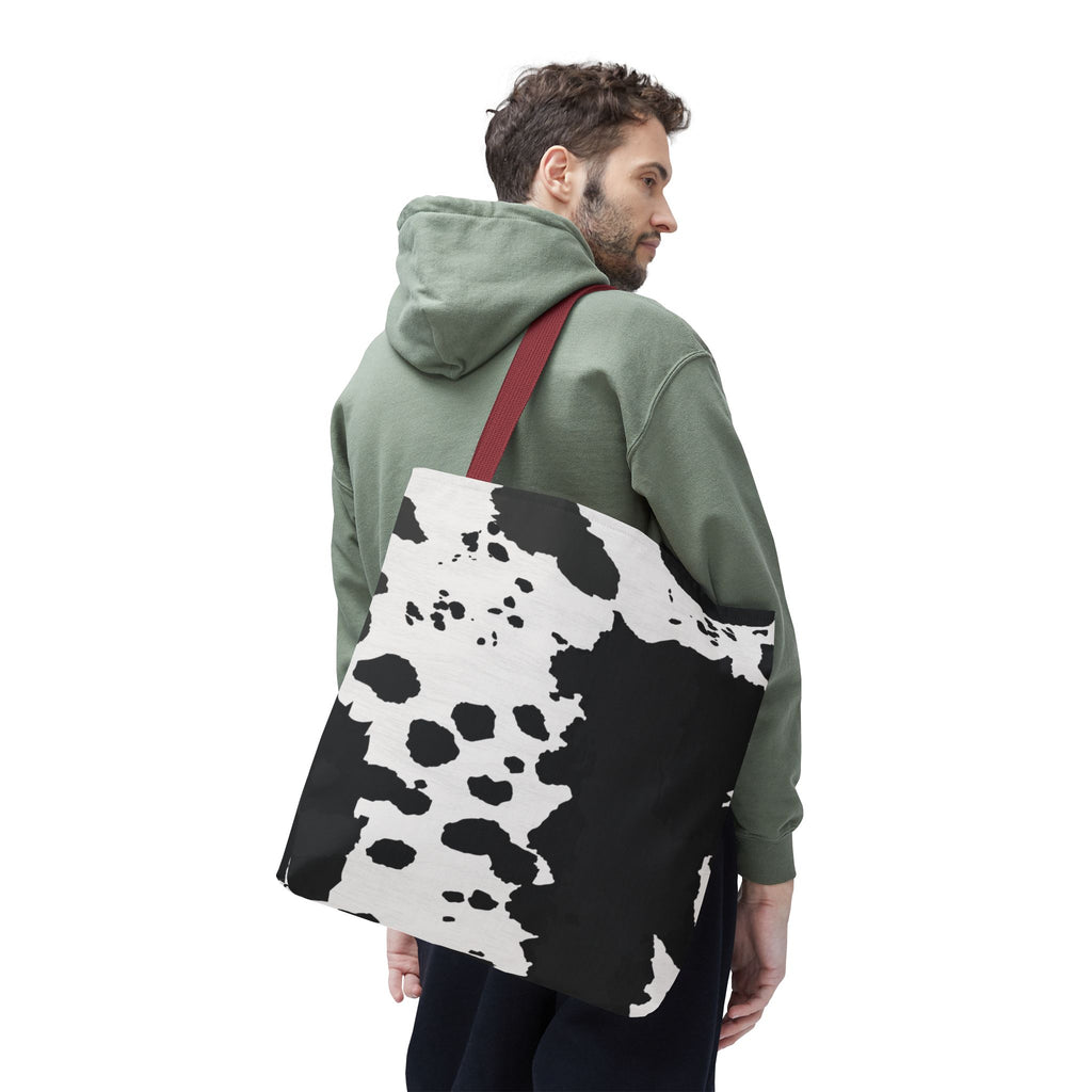 Tote Bag | Black & White Cow Print Patterned Shoulder Tote
