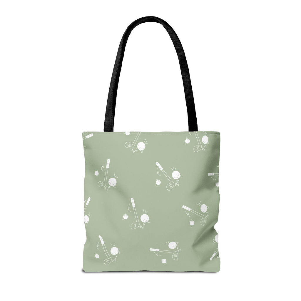 Tote Bag | Sage Green and Golf Pattern Shoulder Bag