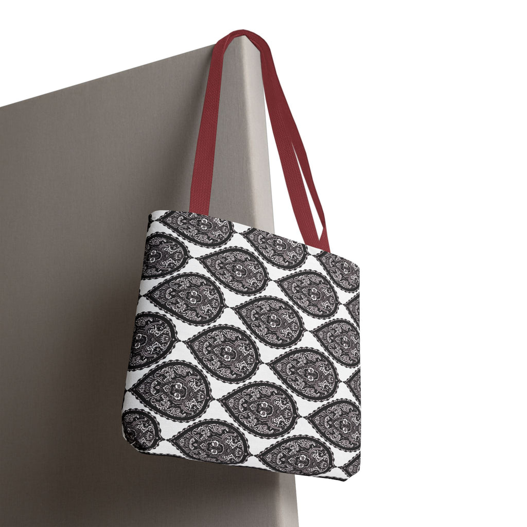 Tote Bag | Black & White Paisley Pattern