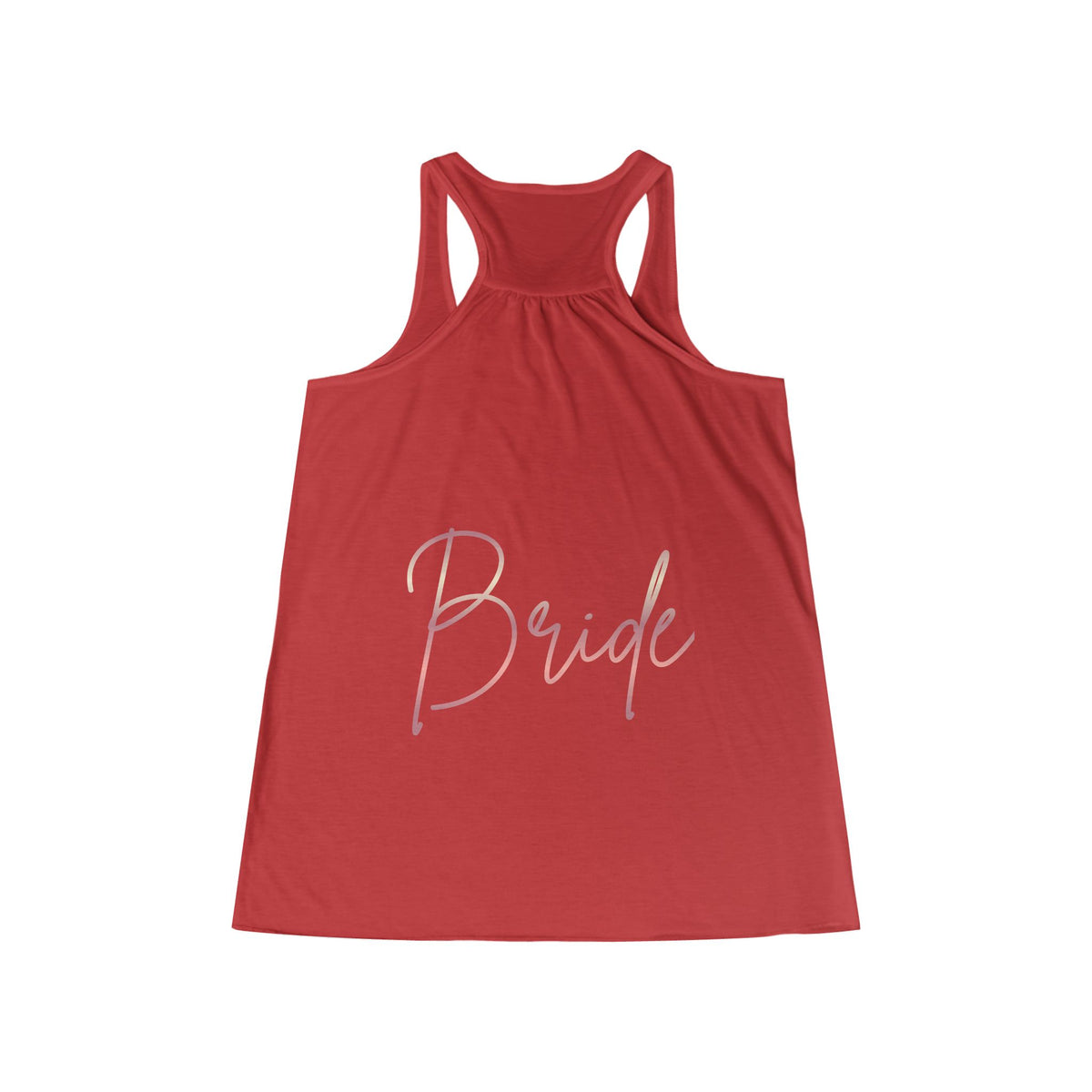 Rose Gold 'Bride' Script Flowy Bridal Racerback Tank Top