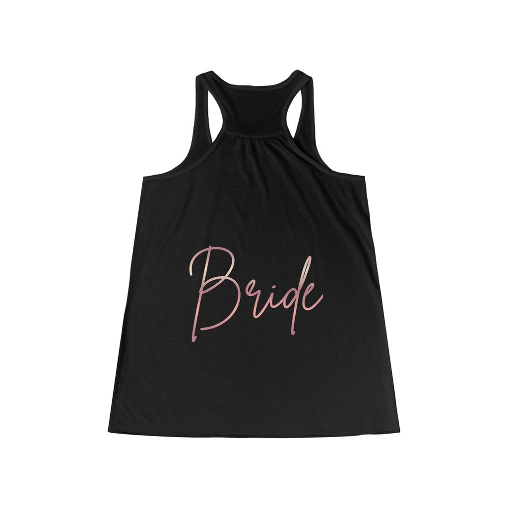Rose Gold 'Bride' Script Flowy Bridal Racerback Tank Top
