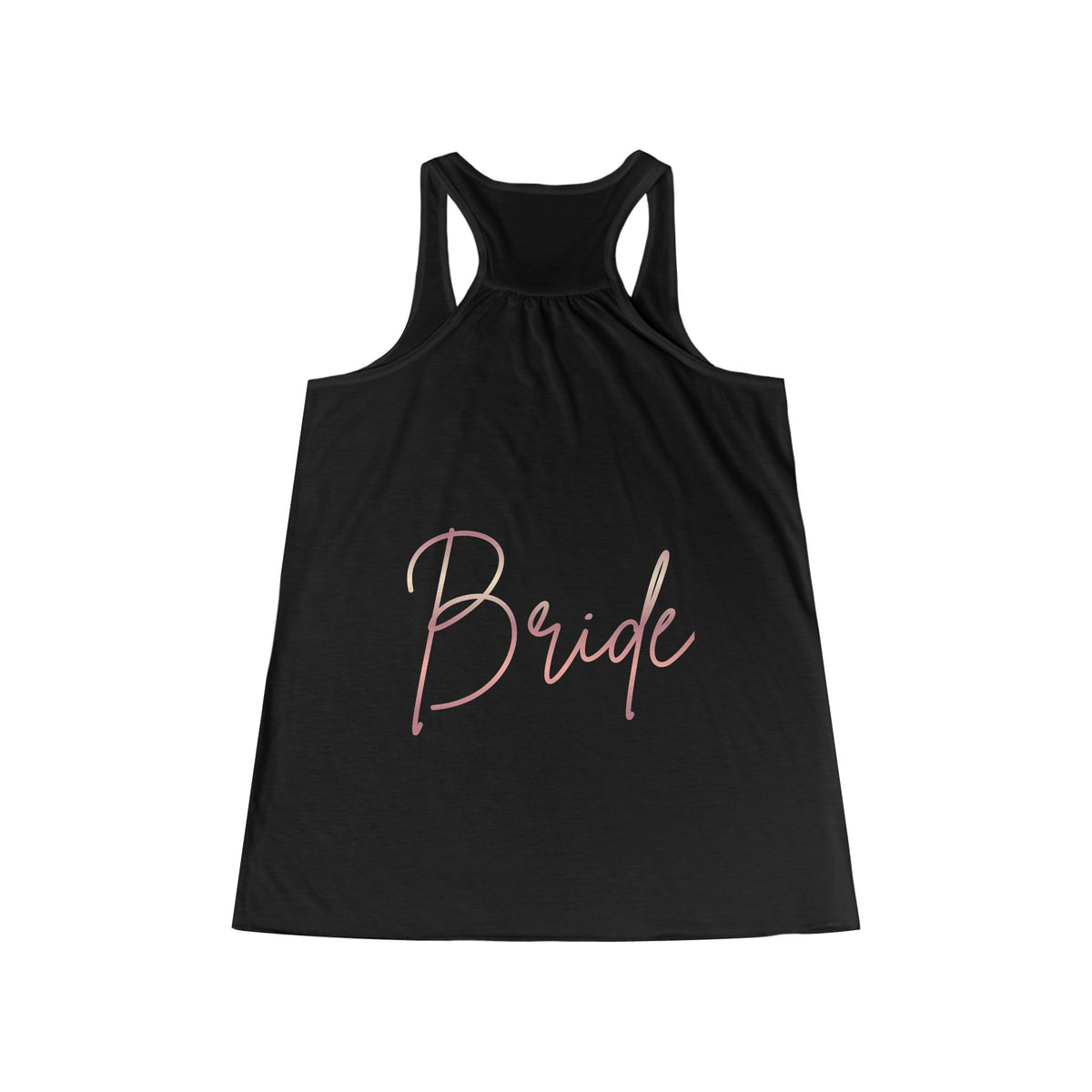 Rose Gold 'Bride' Script Flowy Bridal Racerback Tank Top