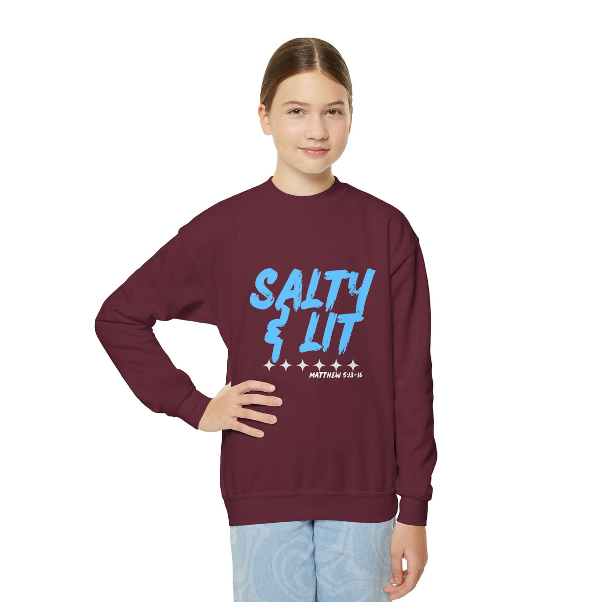 “Salty & Lit” Christian Graphic Sweatshirt