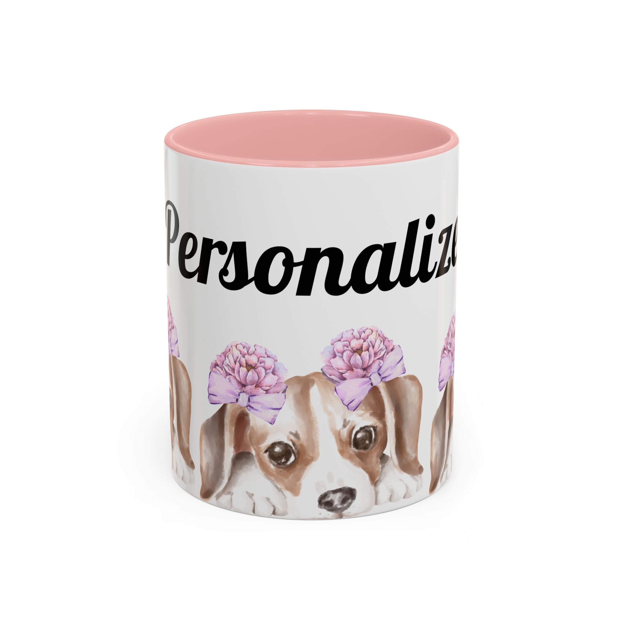 Coffee Mug | Puppy Face with Custom Script Accent Mug (11/15oz)