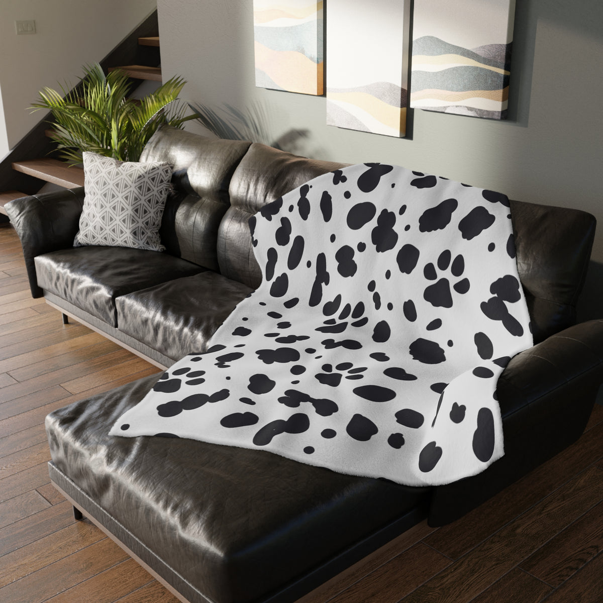 Cozy Spots and Paws Double-Sided Velveteen Throw