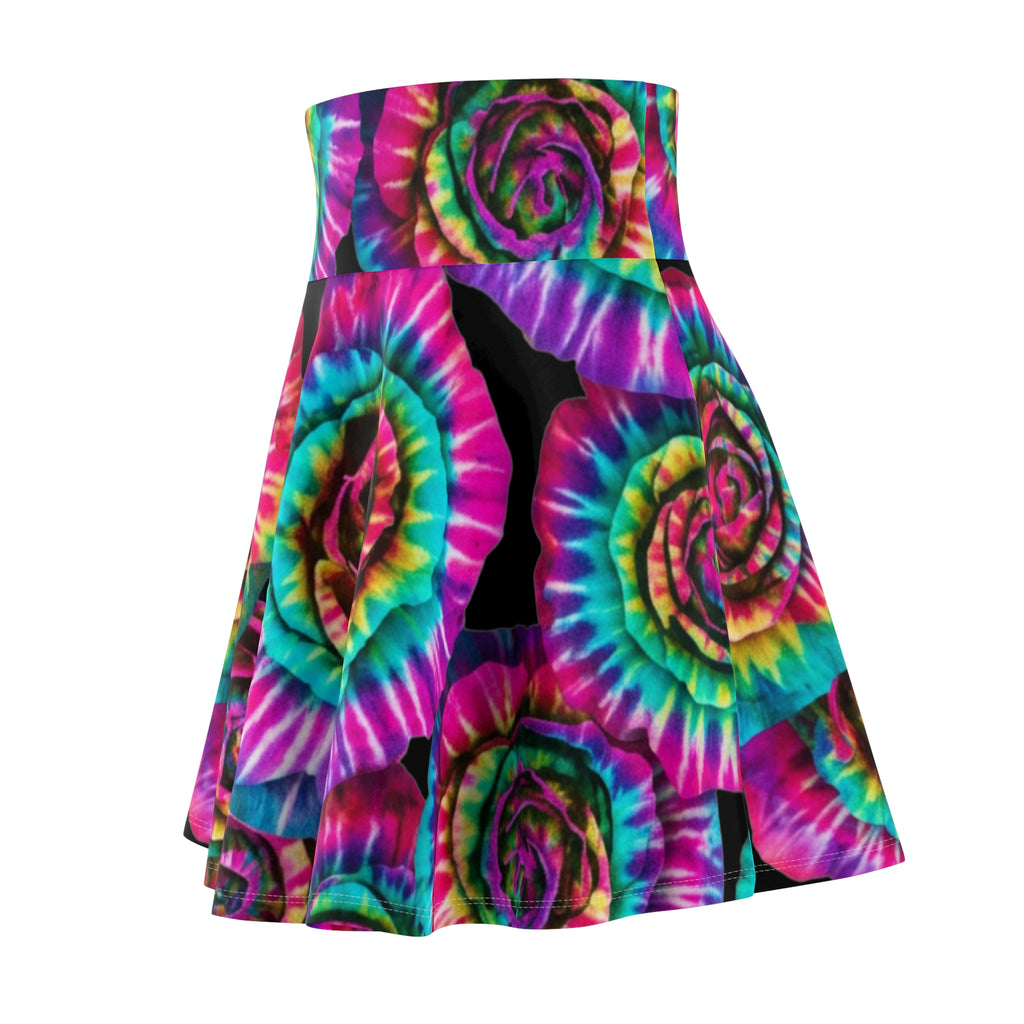 Women's Skater Skirt | Vibrant Tie-Dye Rose Skirt