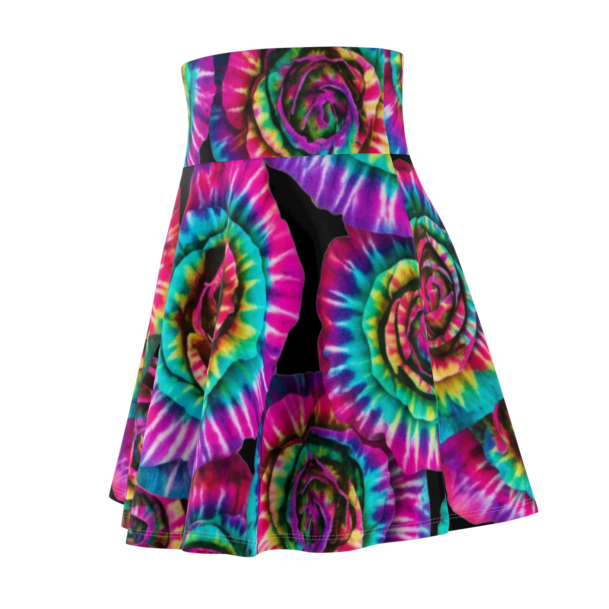Women's Skater Skirt | Vibrant Tie-Dye Rose Skirt