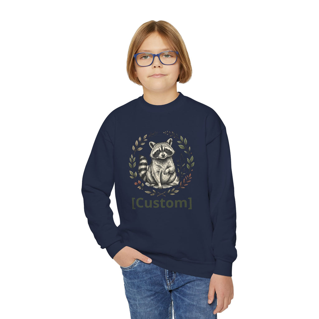 Customizable Sweatshirt with Cute Raccoon Graphic
